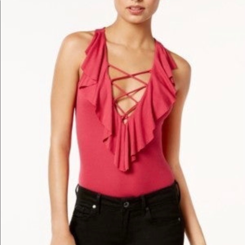 GUESS Half Moon Ruffle Bodysuit